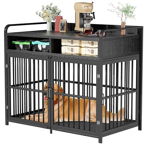 Large Dog Crate Furniture with Drawers Storage, view 2