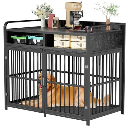 Large Dog Crate Furniture with Drawers Storage, view 2