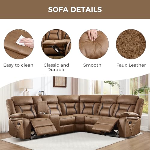 Manual Reclining Sectional Sofa for Living Room, view 7