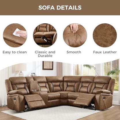Manual Reclining Sectional Sofa for Living Room, view 7