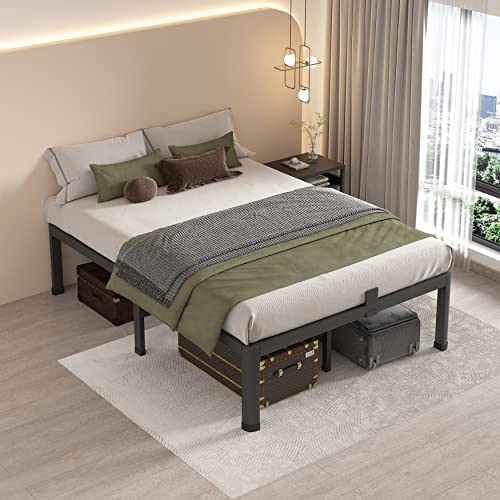 14 Inch Full Size Metal Platform Bed Frame with Round Corner Legs, view 7