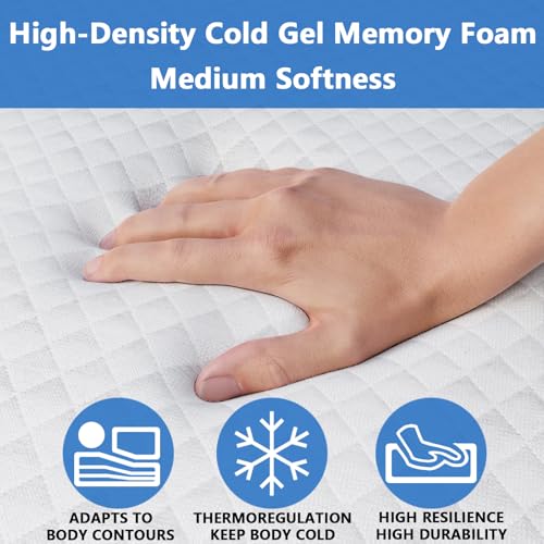 4.5 Inch Cold Gel Memory Foam Mattress Replacement for Sleeper Sofa and Couch Beds - Queen Size CertiPUR-US Certified (Sofa Not Included)