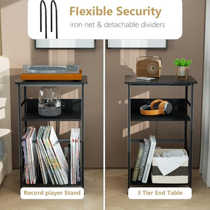 Record Player Stand with Charging Station, view 7