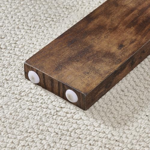Coffee Table - Rectangle Glass Coffee Table with Simple and Classical Inspired Design, Easy Assembly for Modern Living, 39.5 * 23.5 * 17.5 inches (Brown)