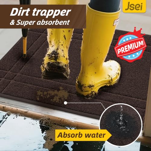 Door Mat for Entrance 32"x48", Dirt Trapper Doormat, Brown, view 4