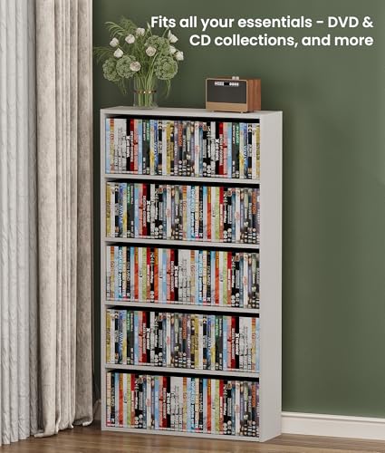 DVD Storage Rack Media Tower, 5 Tier Organizer Shelf for CDs, view 6