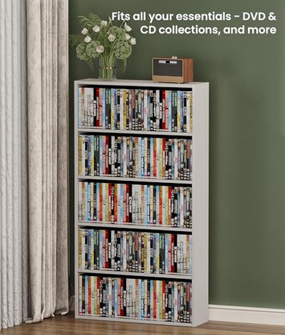 DVD Storage Rack Media Tower, 5 Tier Organizer Shelf for CDs, view 6
