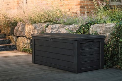 Keter Westwood Outdoor Storage Deck Box, 150 Gallon, Dark Grey, view 7