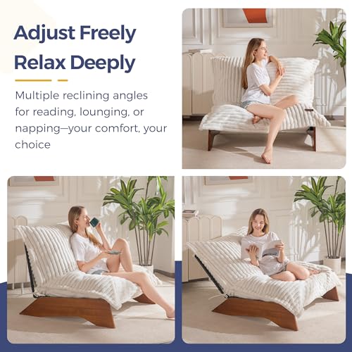 Adjustable Living Room Chair, 3-Position Bean Bag Chair with Frame, view 5