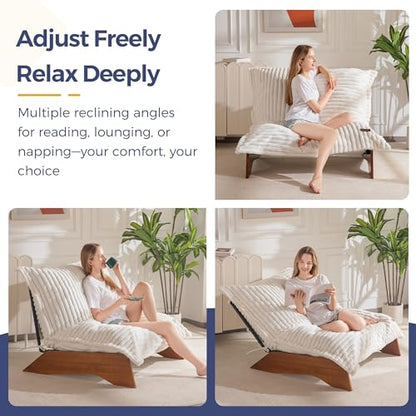 Adjustable Living Room Chair, 3-Position Bean Bag Chair with Frame, view 5