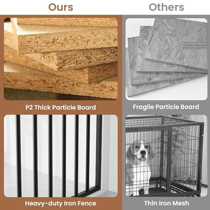 60" Dog Crate Furniture for 2 Dogs, view 6