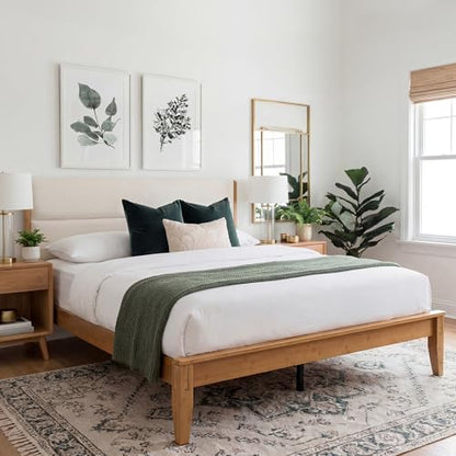 Japanese Joinery Bamboo Bed Frame King Size with Headboard, view 4