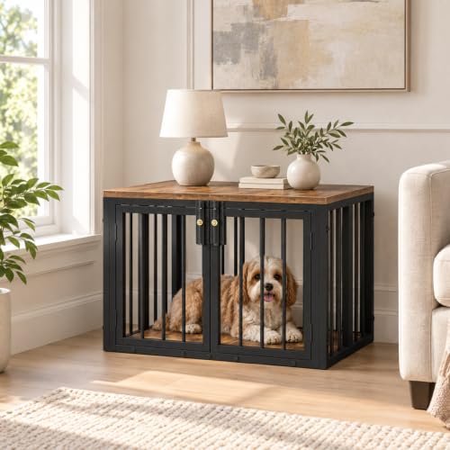 Small Dog Crate Furniture, Furniture Style Dog Crate, Wooden Dog Crate End Table, view 8