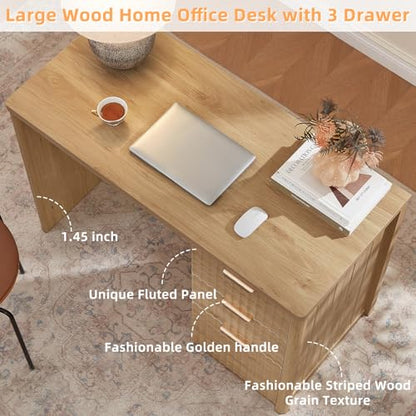Office Desk 48" with 3 Drawers Storage File Cabinet, view 7