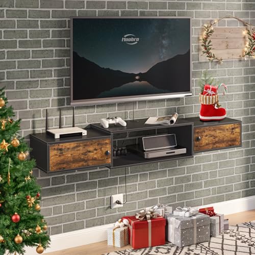 55" Floating TV Stand with Power Outlet, view 2