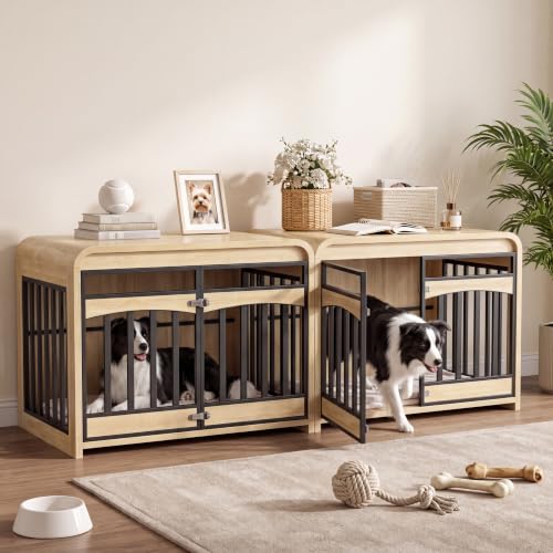78.8" Dog Crate Furniture, Double Dog Cage for Small & Medium Dog, view 2