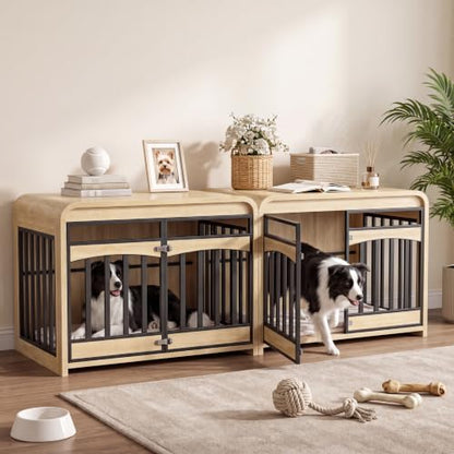 78.8" Dog Crate Furniture, Double Dog Cage for Small & Medium Dog, view 2
