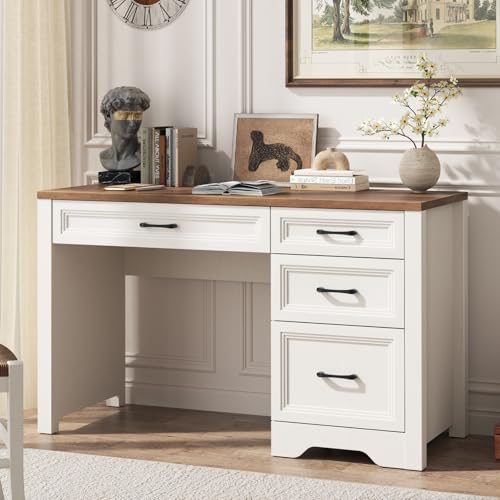 Farmhouse Executive Desk with Drawers, Home Office Desk with File Drawer, view 8
