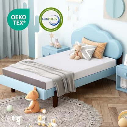 Memory Foam Mattress, Soft Plush Feel, Breathable, 6 Inch, Twin, White/Grey, view 4