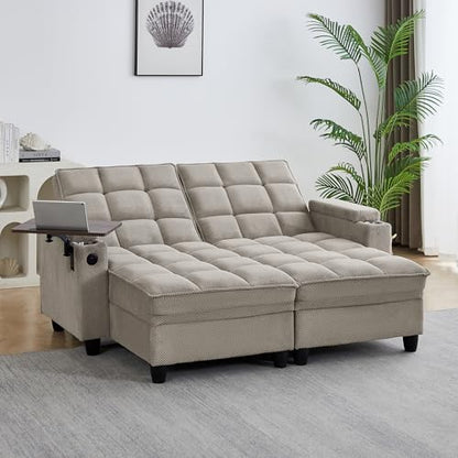 70.9" Chaise Lounge Chair Indoor, Oversized Boucle Upholstered Sofa Bed, view 2