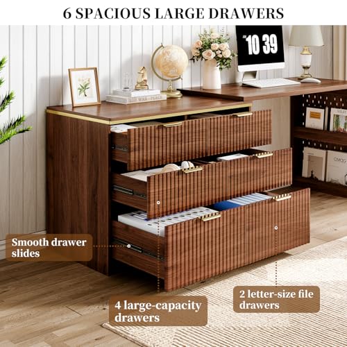 Computer Desk with 6 Drawers, view 5