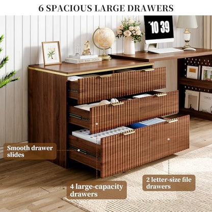 Computer Desk with 6 Drawers, view 5
