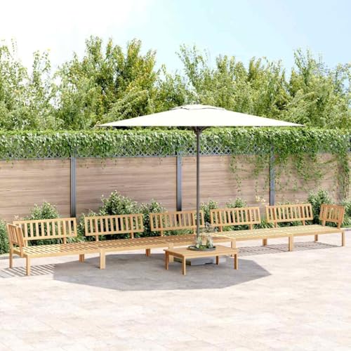 6-Piece Acacia Wood Patio Sectional Set, 39.4"x23.6" Outdoor Sofa & Table, Modular Balcony Furniture for Backyard, Apartment, Porch