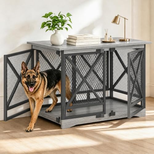 48" Dog Crate Furniture, Dog Kennel Indoor for Large Breed, view 2