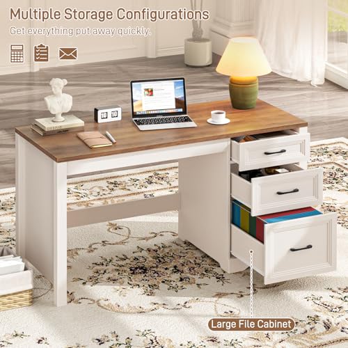 55" Wooden Executive Desk with 3 Drawers, view 4