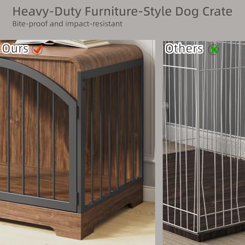 31.5" Farmhouse Dog Crate Furniture for Small Dogs, view 6