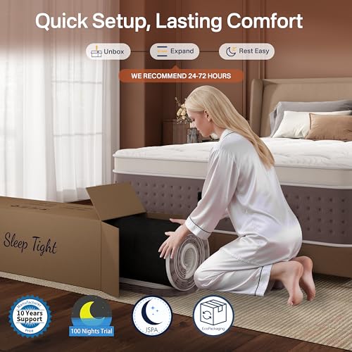 Twin XL Mattress, 12 Inch Hybrid XL Twin Mattress in a Box, Medium Firm, view 7