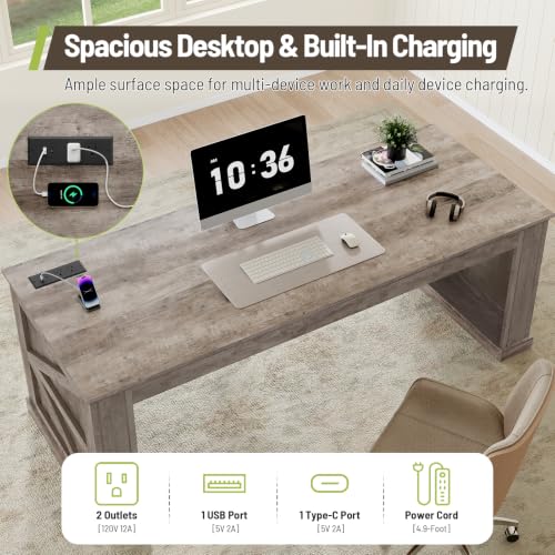 63'' Farmhouse Executive Desk, view 5