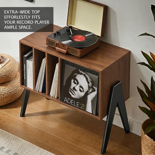 Record Player Stand with Vinyl Storage Cabinet, view 7