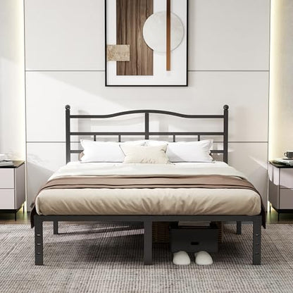 Full Size Bed Frame 14 Inch Bed Frame Full with Headboard, view 6