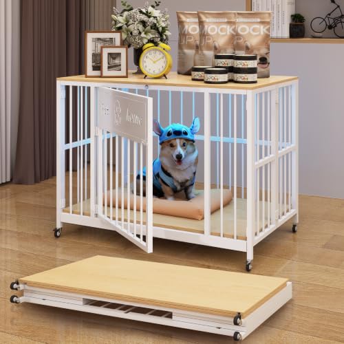 31.5" Foldable Dog Crate Furniture for Small Medium Dogs, view 2