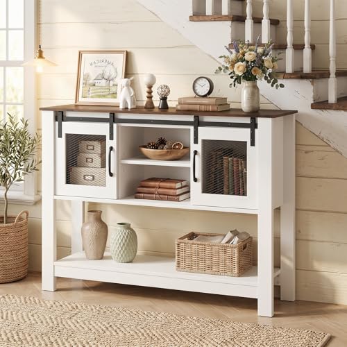 Farmhouse Sideboard Buffet Table with Sliding Barn Doors, view 8