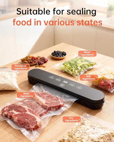 Vacuum Sealer for Food, 4-in-1 Food Sealer Machine Digital Timer, view 6