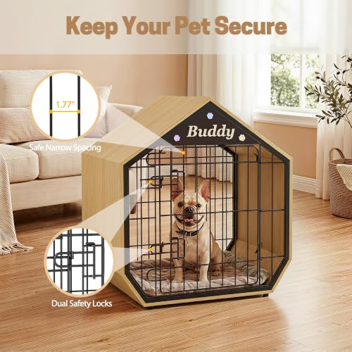 25.5" Furniture Style Crates, Wooden Indoor Kennel for Small Dogs, view 6