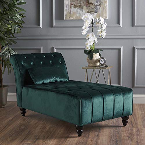 Christopher Knight Home Rafaela Modern Glam Tufted Velvet Chaise Lounge, view 6