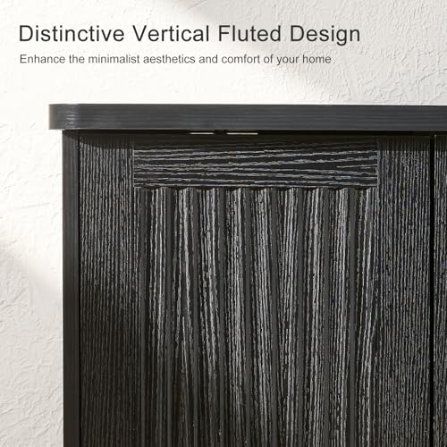 Modern Sideboard Buffet Cabinet with Storage, Black, view 5