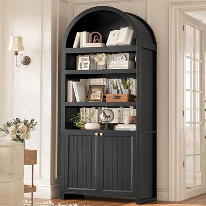 81" Tall Arched Cabinets, Bookcase with storage, view 2