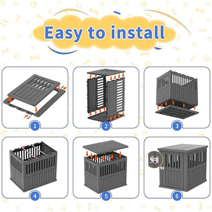 Dog Crate Furniture Lockable Dog Kennel Indoor Dog Crate Heavy Duty Decorative, view 7