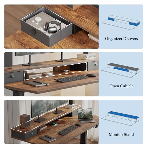 Klicelor 48 x23 Inch Electric Standing Desk with Drawers, view 5