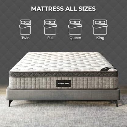 Sayre 10 Inch Queen Hybrid Mattress in a Box Cooling Gel Memory Foam & Pocket Springs, Medium Firm Support for Back Pain Relief, Motion Isolation,CertiPUR-US & Oeko-TEX Certified (80"L x 60"W x 10"Th)