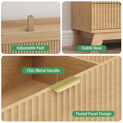 Fluted Dresser for Bedroom with 8 Drawers, view 7