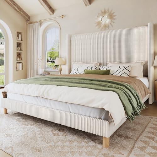 Queen Bed Frame with 51.2" Tall Headboard, view 2