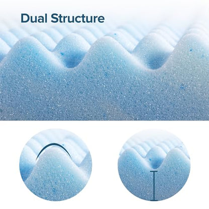 2 Inch Swirl Gel Cooling Memory Foam Mattress Topper, Smaller, view 5