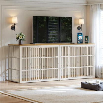 54" Taller Dog Crate Furniture for Great Dane, Natural Beech, view 7