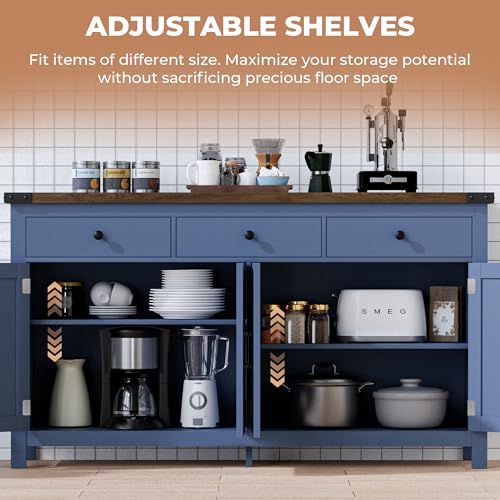 63" Sideboard Buffet Cabinet with Storage, view 7