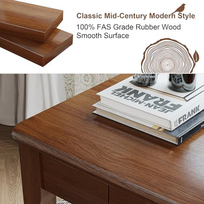 Solid Wooden Desk with Drawers, 39 x 16 Inch Narrow Desks, view 6